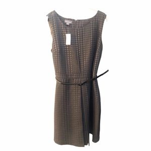 Covington Pleat Belted Dress BLACK ONYX